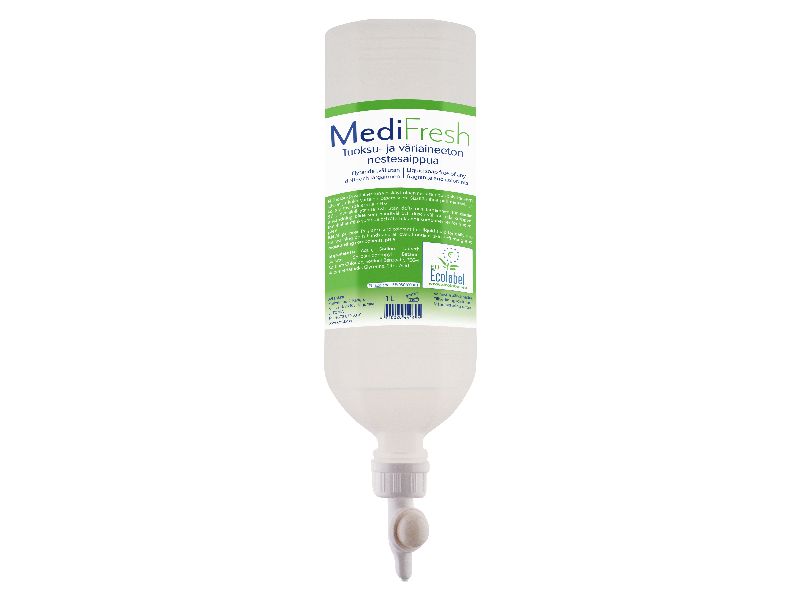 [85610] MediFresh Tuoksu-ja väriaineeton nestesaippua 1 l dispenso Ecolabel
